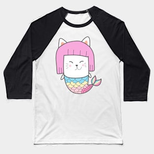 Funy Mermaid Cat Baseball T-Shirt